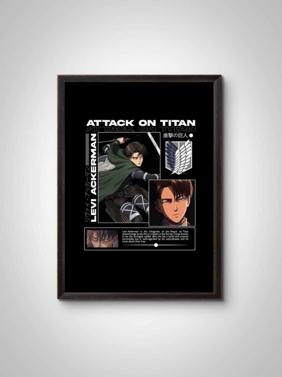 Levi Ackerman Wall Frame – Premium Anime Wall Art