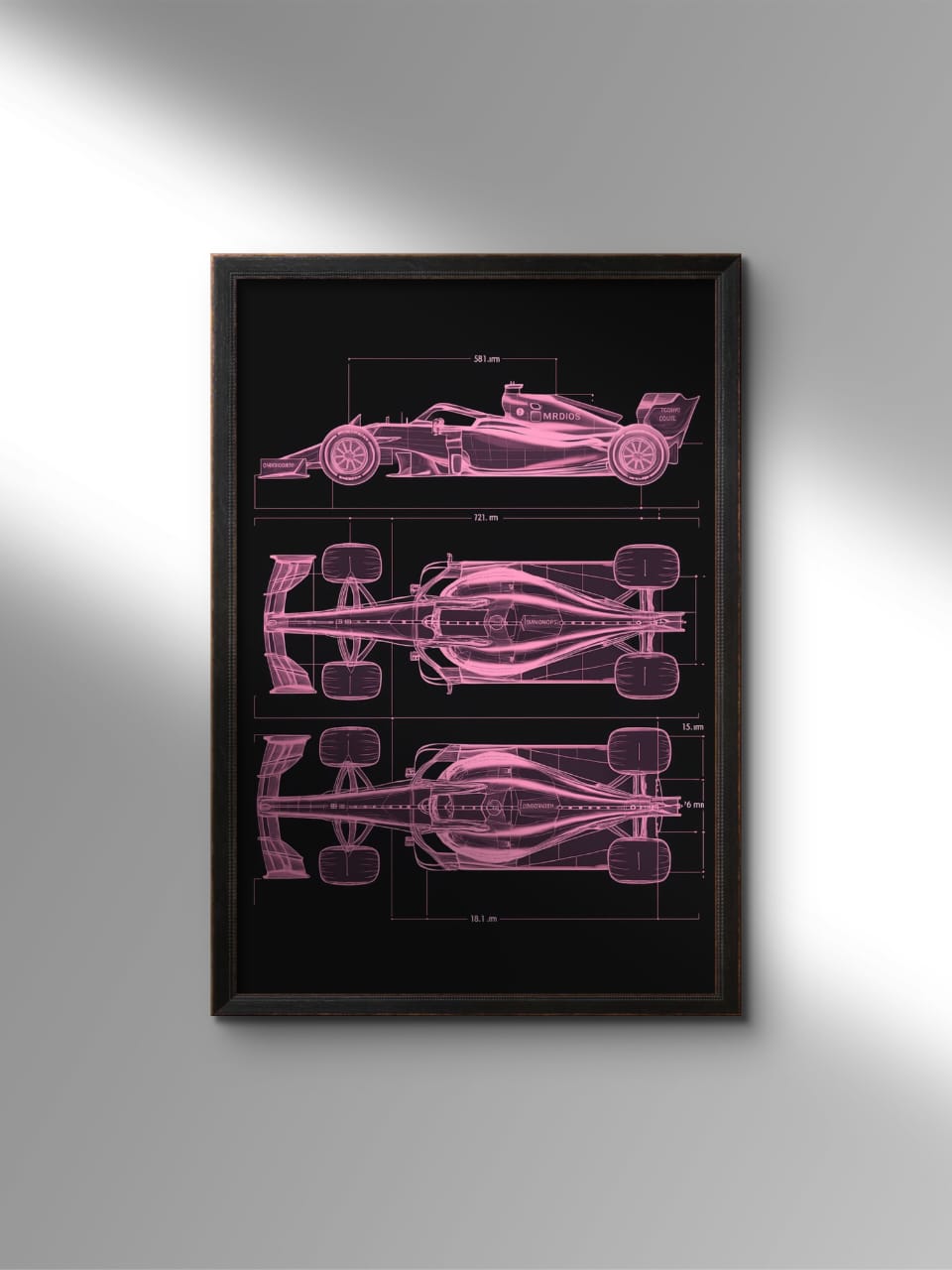Pink Edition Car Wall Frame