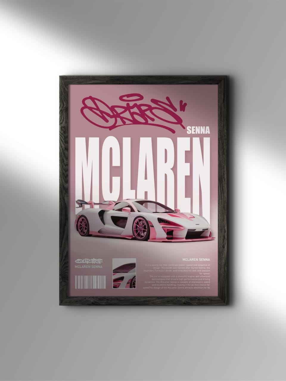 Pink Edition Car Wall Frame