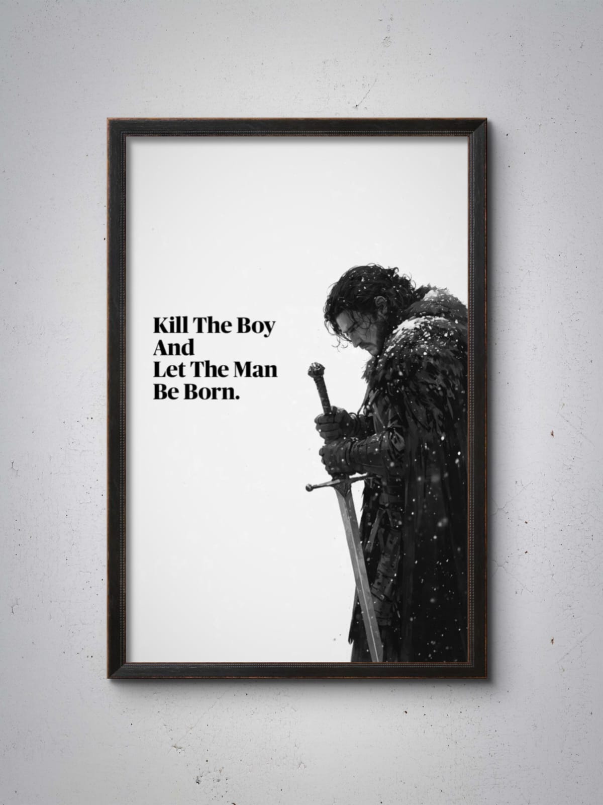 Kill the Boy, Let the Man Be Born Wall Frame