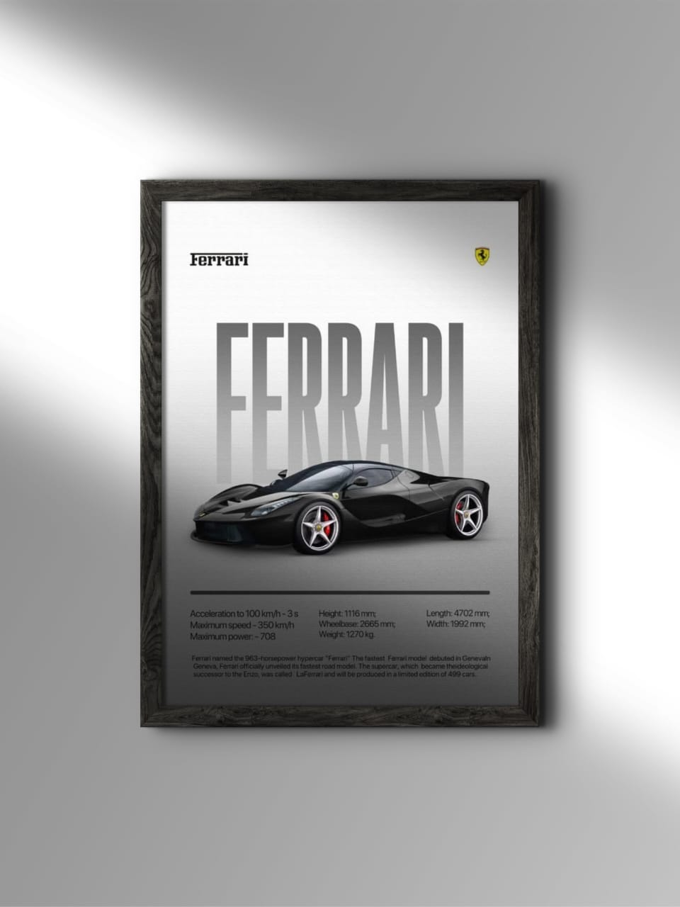 Ferrari Wall Frame – Premium Supercar Wall Art